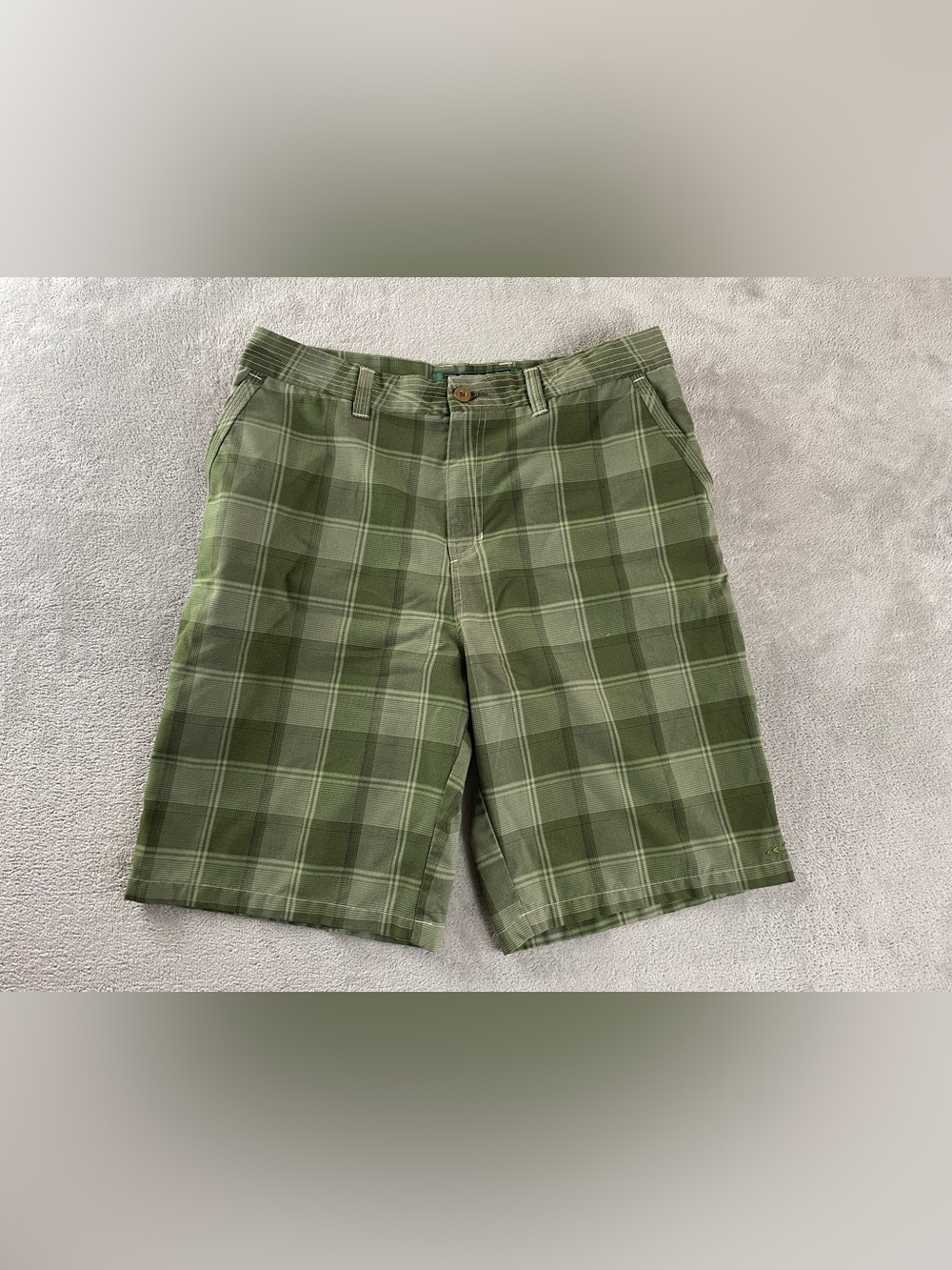 Vintage Y2k Retro Style O’Neill Green Plaid Shorts Men's Size 34 Oneill Bermuda